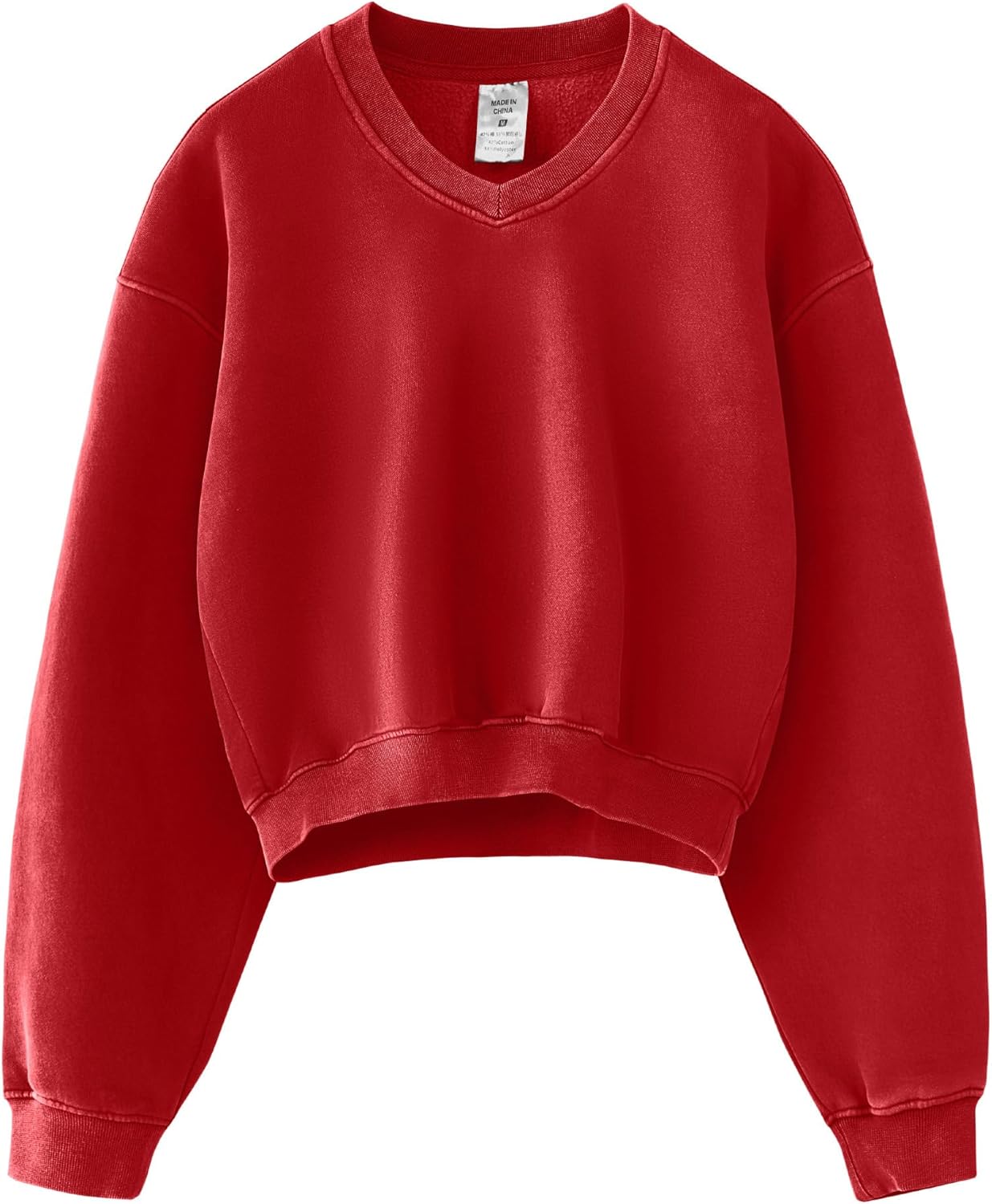 Hatant Sweatshirt for Women Acid Wash Athletic Hoodie Heritage Fleece V-neck Long Sleeve Hoodie Fleece Women Sweatshirt-65