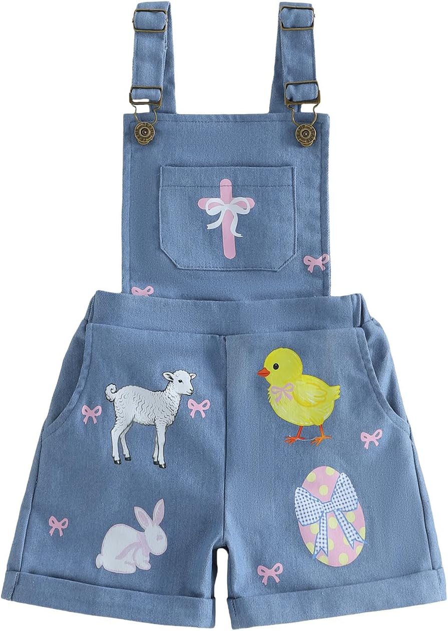 Ayalinggo St Patricks Baby Girl Boy Outfit Toddler St Patricks Lucky Clover Overalls Jeans Shorts Summer Clothes Clothing