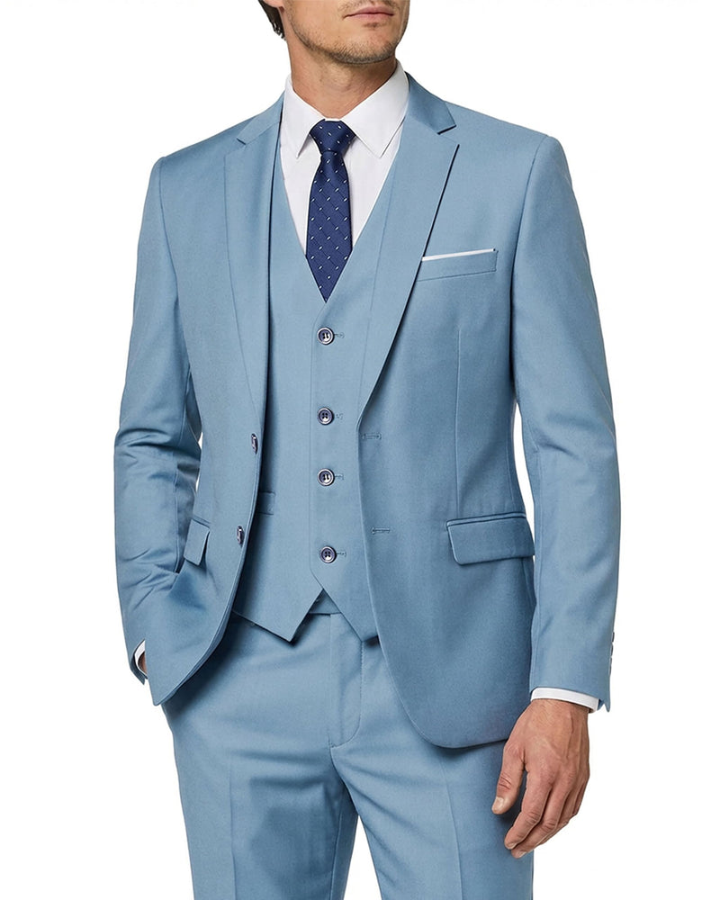 MY'S Men's 3 Piece Slim Fit Suit Set with Tie, 2 Button Blazer Jacket Vest & Pants, Business Wedding Party Prom Suit for Men-75