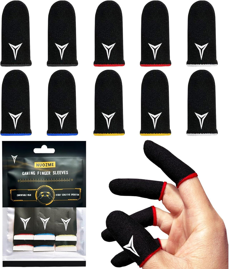 15 Pack 3 Colors E-Sports Light Model Gaming Finger Sleeves, 0.15mm Superconducting Nanofibers, Smooth Feel, Anti-Sweat, Extremely Thin, Fit All Touchscreen Devices