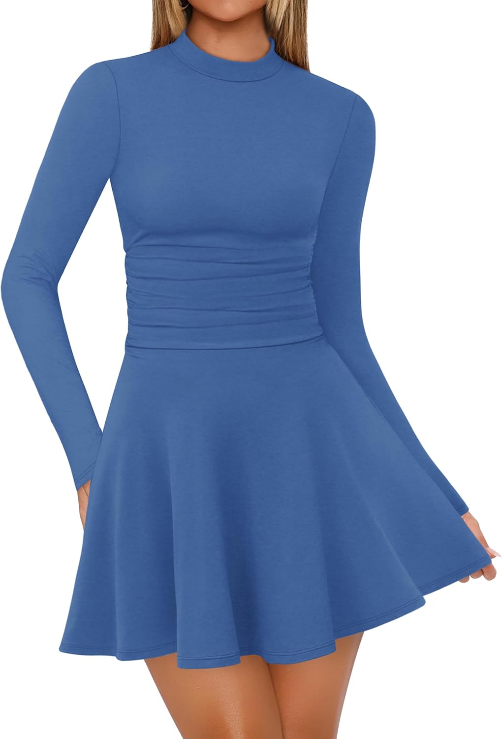 OFEEFAN Long Sleeve Dress Fall Homecoming Formal Party Club Mini Dresses Date Outfits-25