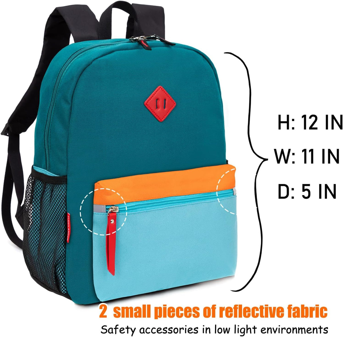 Toddler Kids Backpack for Boys or Girls, Green Blue, 12 Inch