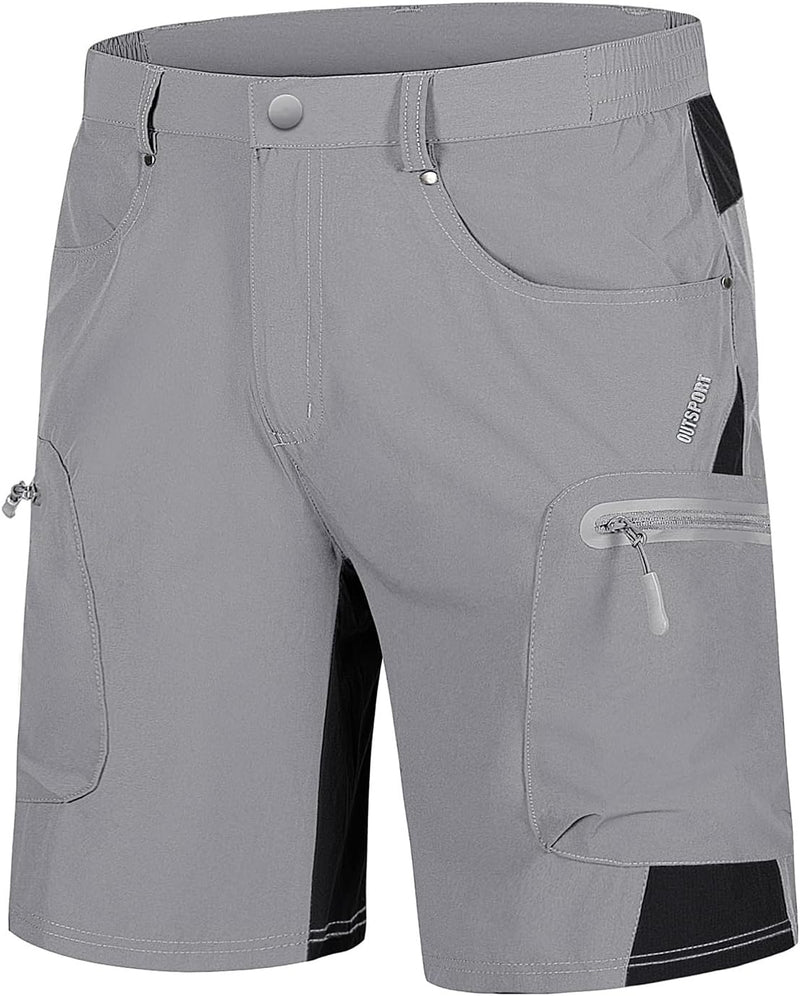 TACVASEN Men's Hiking Cargo Shorts 10" with Zipper Pockets Quick Dry Casual Stretch Golf Work Short Outdoor Summer