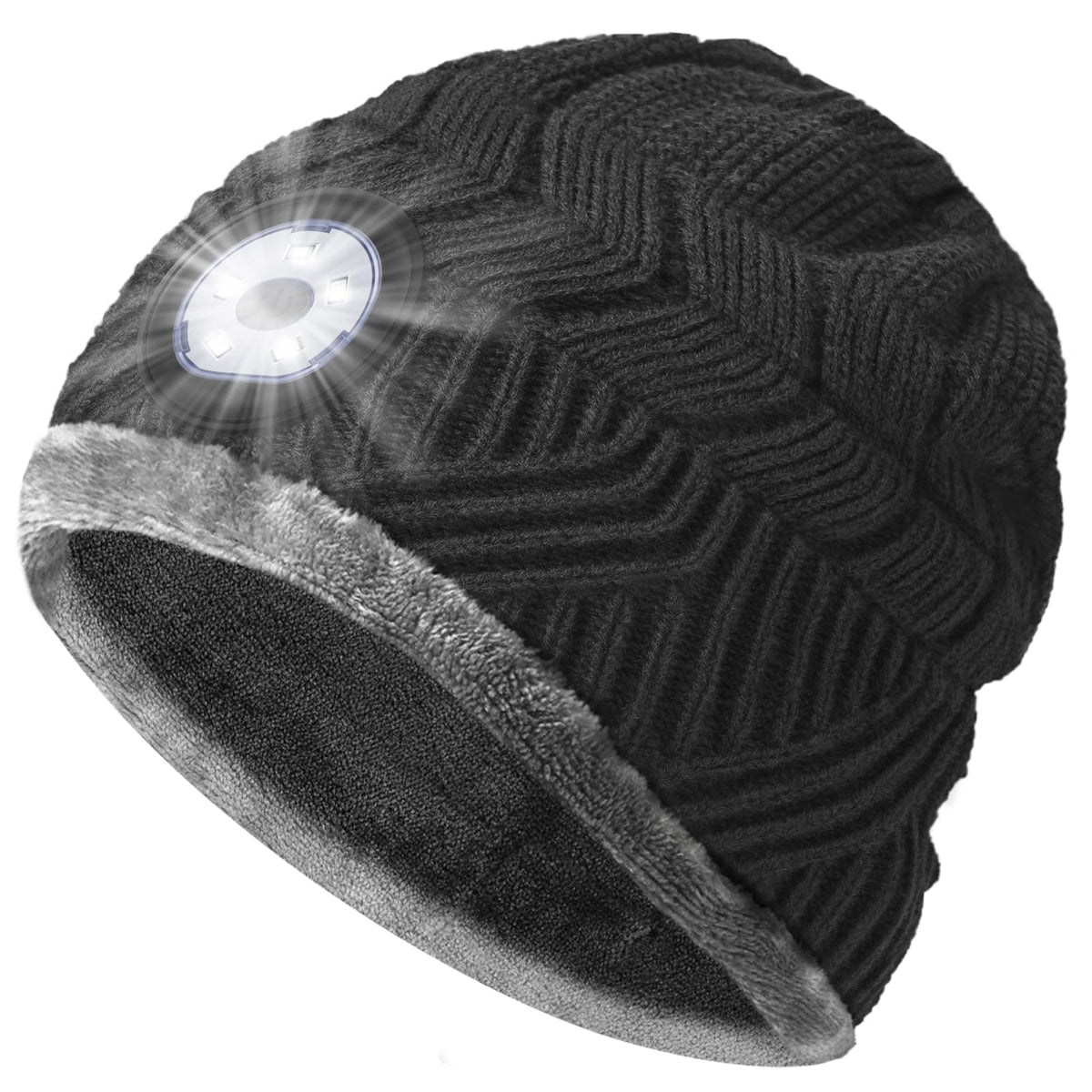 LED Beanie Hat with Light, Christmas Stocking Stuffers for Men Teens Gifts