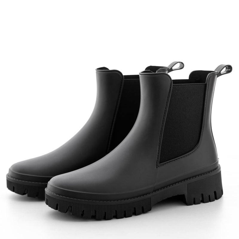 Women's Short Rain Boots Waterproof Chelsea Rain Boots For Ladies-12