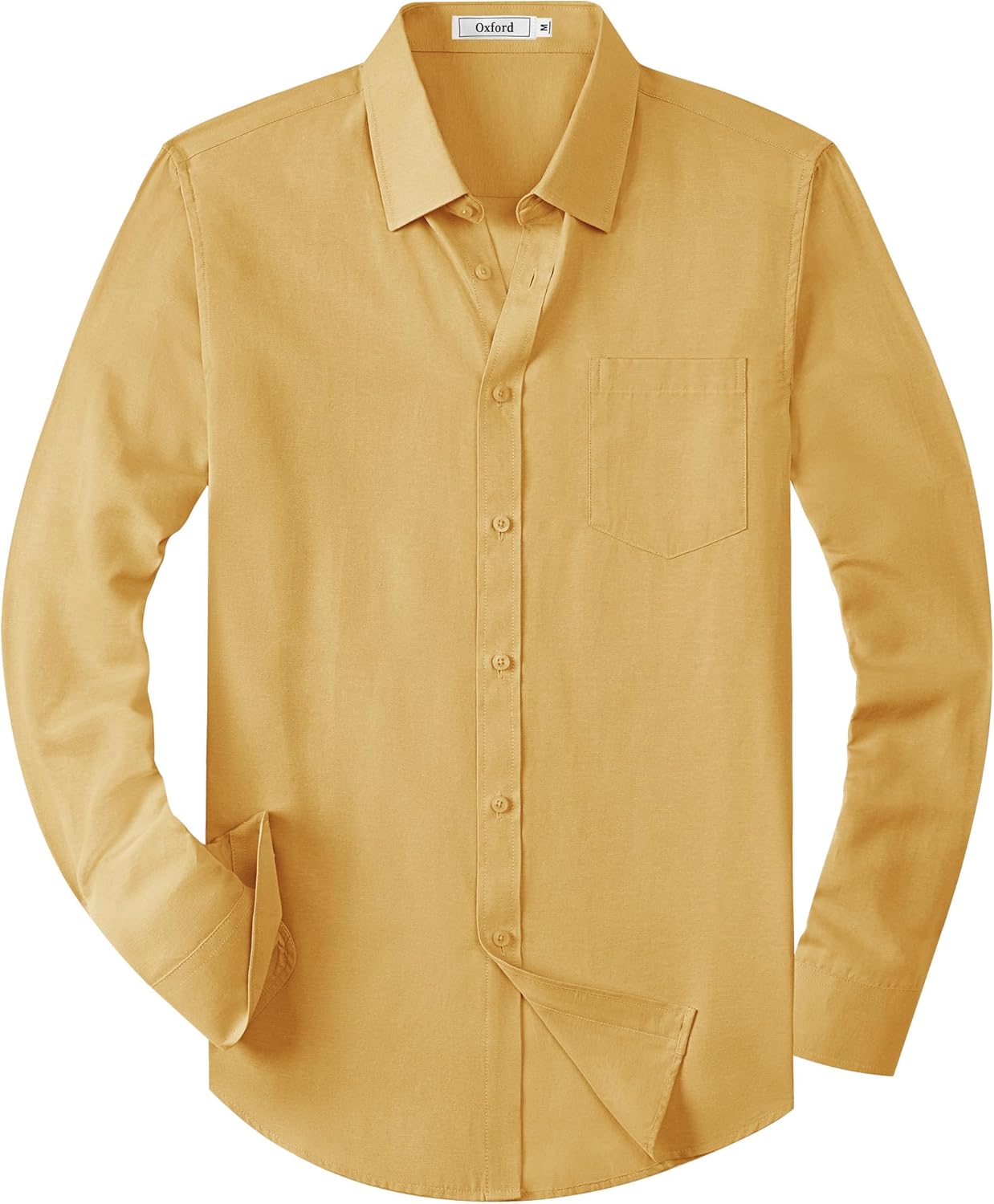 Mens Oxford Shirts Long Sleeve Business Casual Cotton Dress Shirt Wedding Dating Party Button Down Tops with Pocket-16