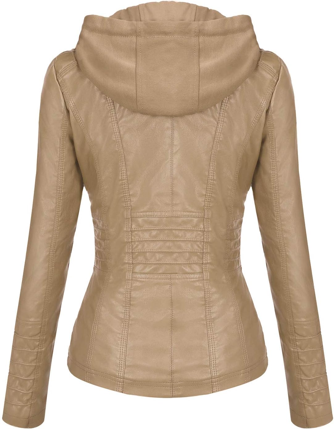 Tanming Womens Faux Leather Jacket Hooded Moto Biker Coat Outerwear Fall Fashion Outfits Winter Clothes-71