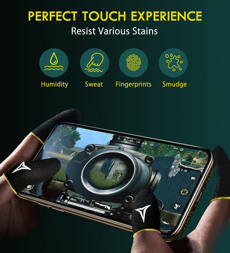 15 Pack 3 Colors E-Sports Light Model Gaming Finger Sleeves, 0.15mm Superconducting Nanofibers, Smooth Feel, Anti-Sweat, Extremely Thin, Fit All Touchscreen Devices