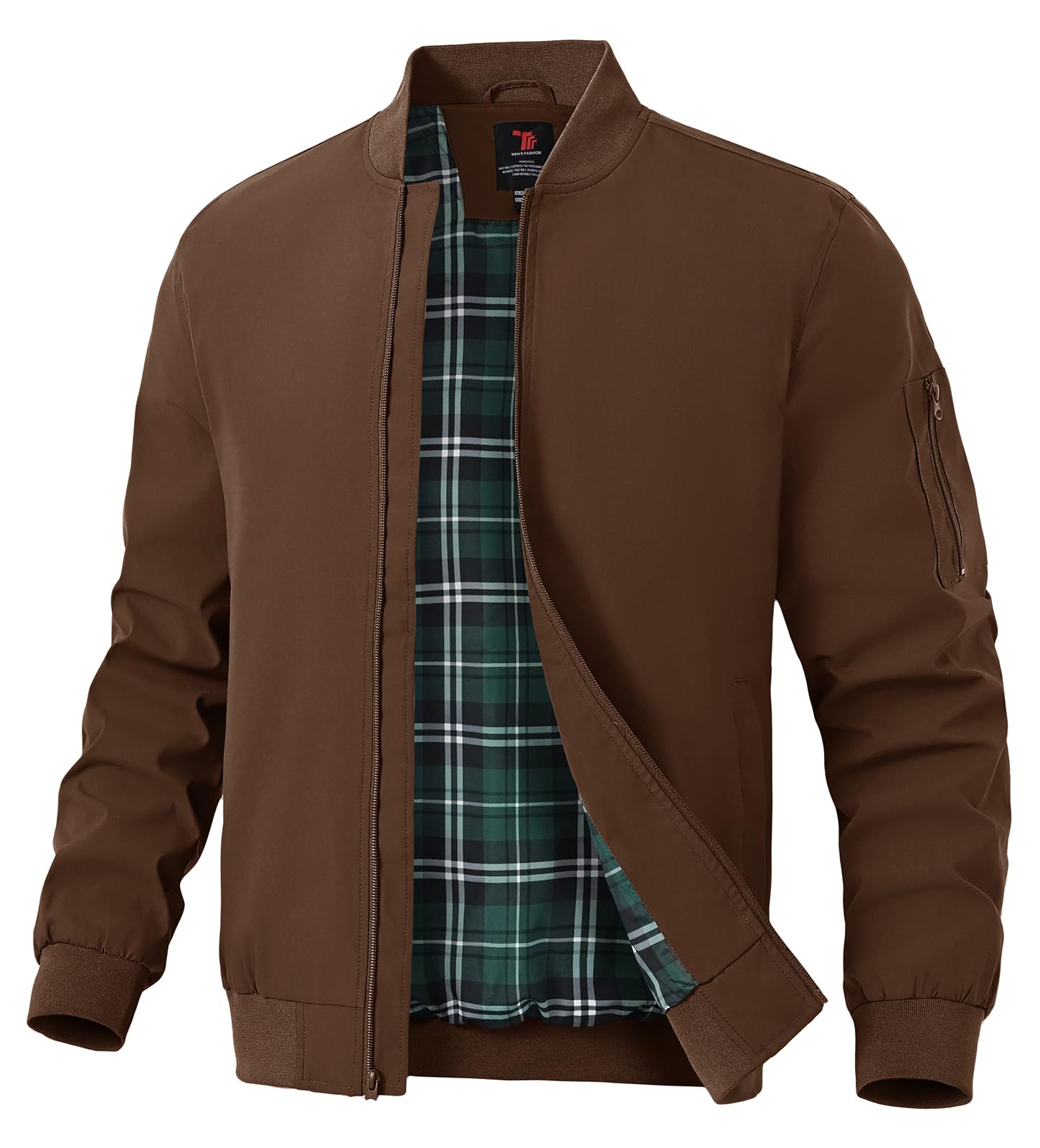 TBMPOY Mens Lightweight Jackets Light Windbreaker Full Zip Casual Work Jacket Golf Business Fall Track Coat with Pockets-85