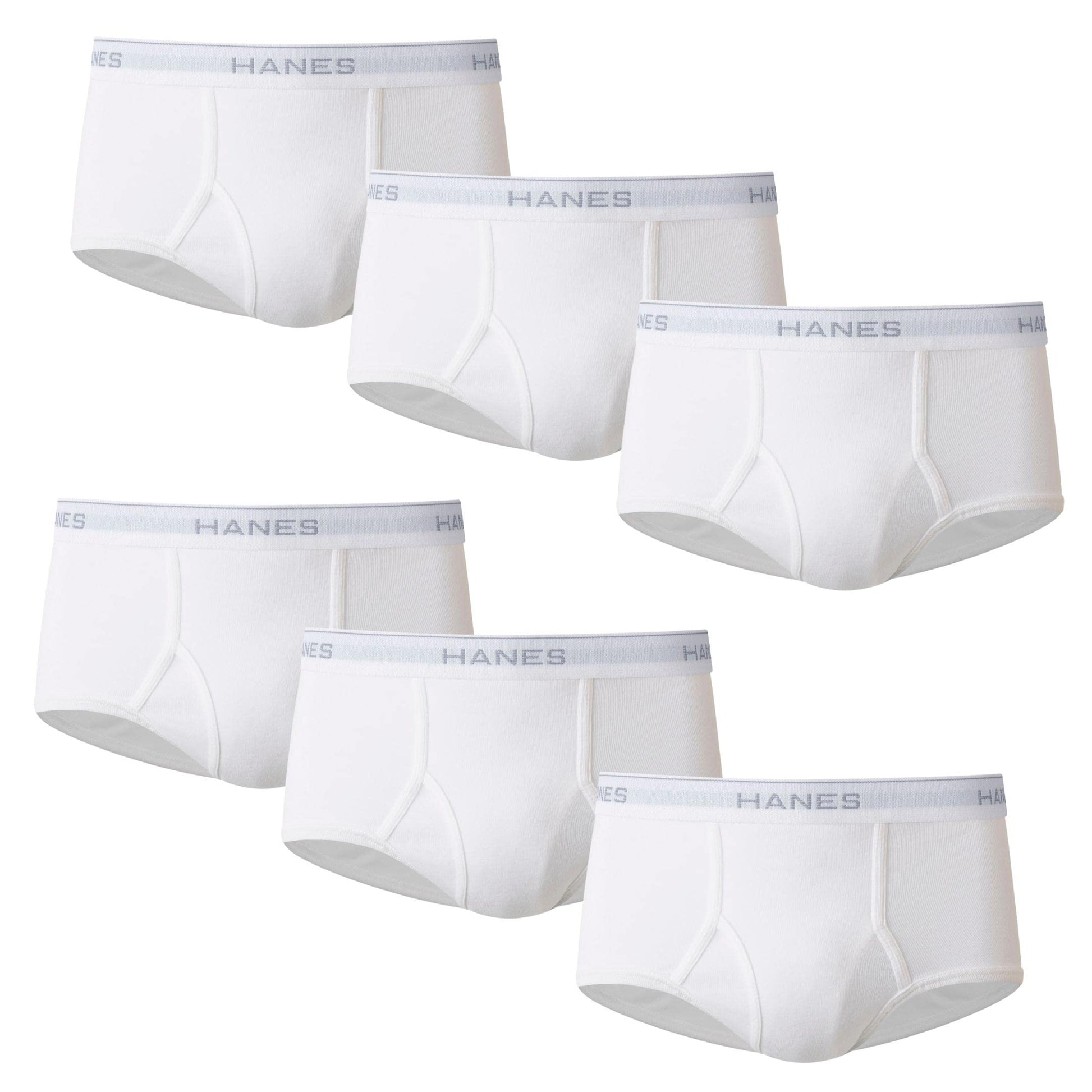 Hanes Men's Underwear Brief Pack, Full Rise Cotton Briefs, Moisture-Wicking Underwear, White, Multi-pack-1