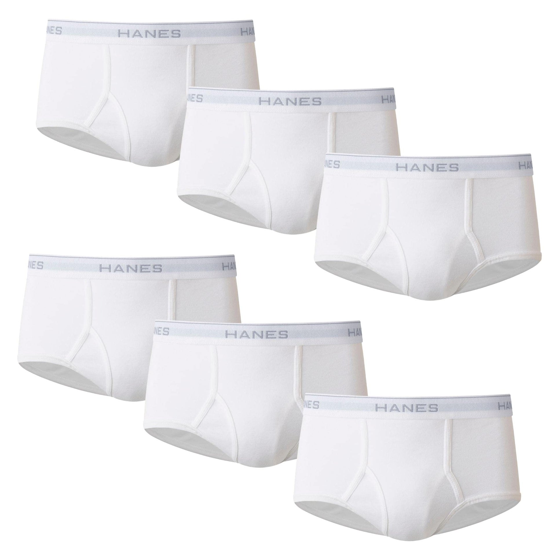 Hanes Men's Underwear Brief Pack, Full Rise Cotton Briefs, Moisture-Wicking Underwear, White, Multi-pack