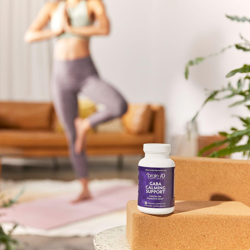 BRAINMD Dr Amen GABA Calming Support - 90 Capsules - Promotes Relaxation - Contains Magnesium, Vitamin B6 & Lemon Balm - 90 Servings