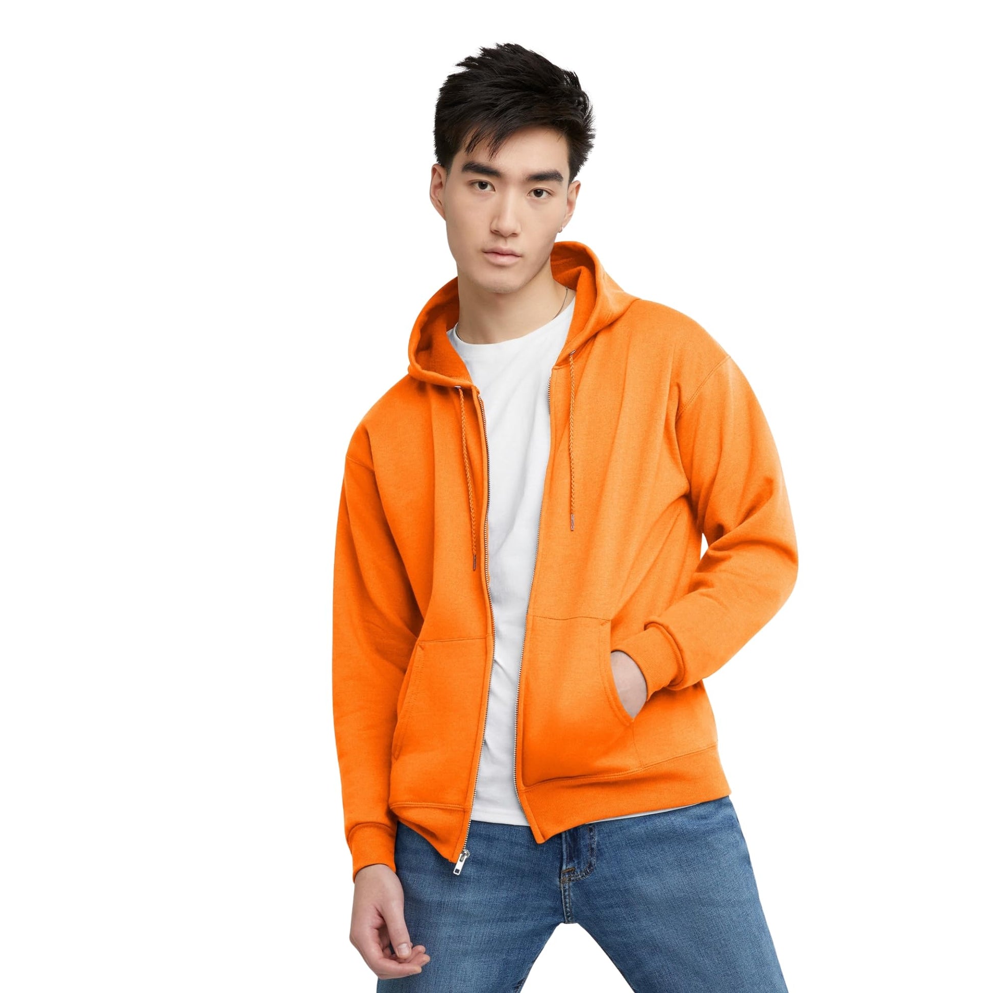 Hanes mens Zip-up Hoodie, Ecosmart Fleece Full-zip Hoodie for Men, Hooded Sweatshirt-24