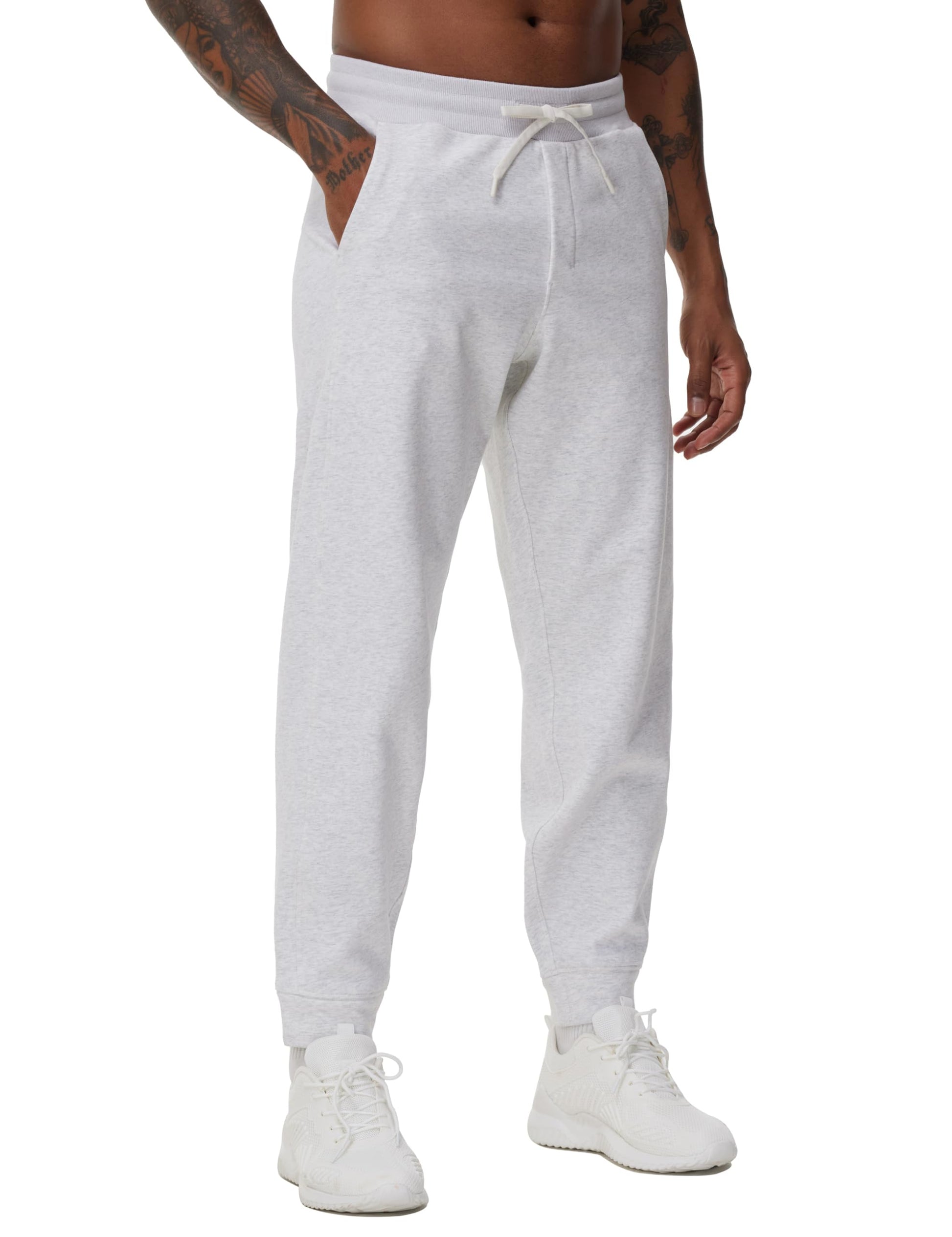 THE GYM PEOPLE Mens' Fleece Joggers Pants with Deep Pockets in Loose-fit Style-27
