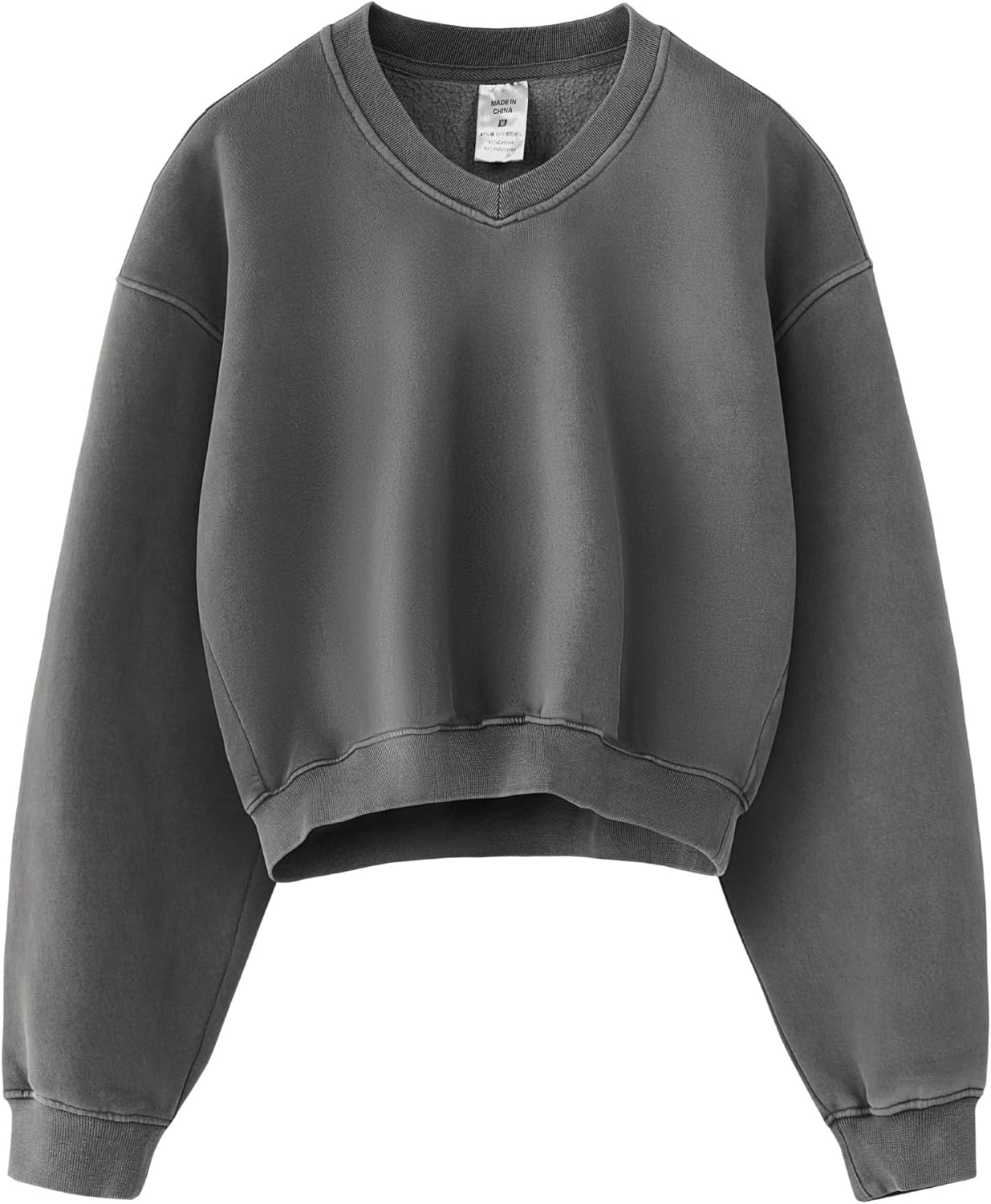 Hatant Sweatshirt for Women Acid Wash Athletic Hoodie Heritage Fleece V-neck Long Sleeve Hoodie Fleece Women Sweatshirt-19