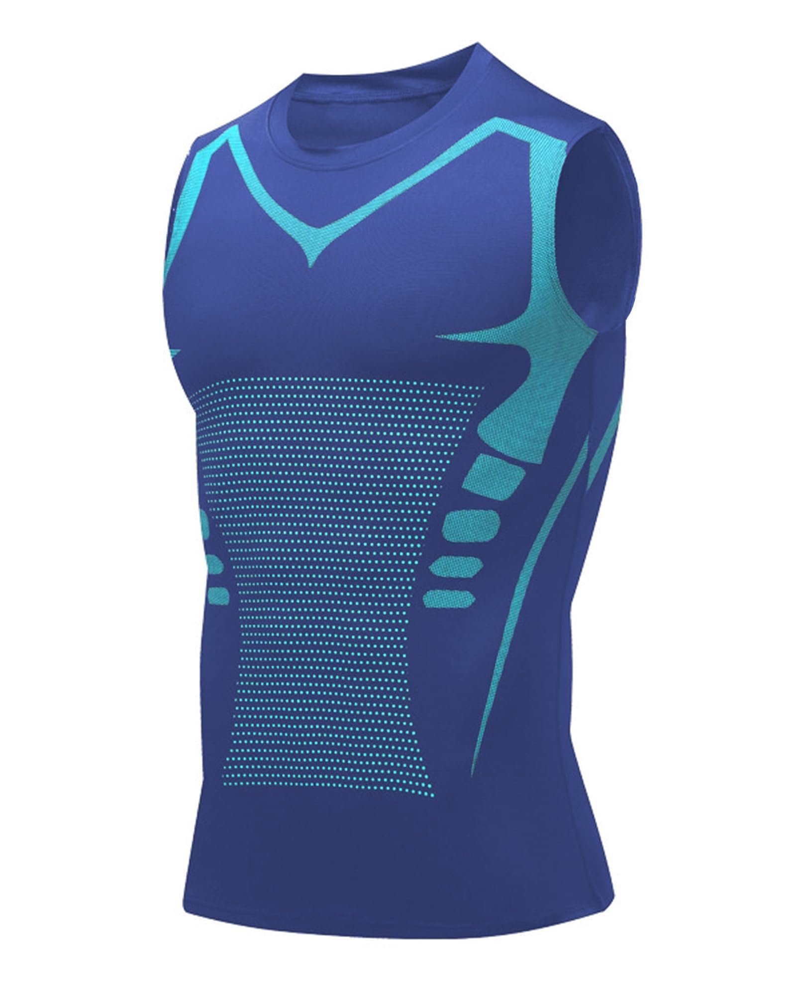 Compression Shirt Men Slimming Body Shaper Vest Crewneck Workout Shirts Tummy Control Undershirts-92