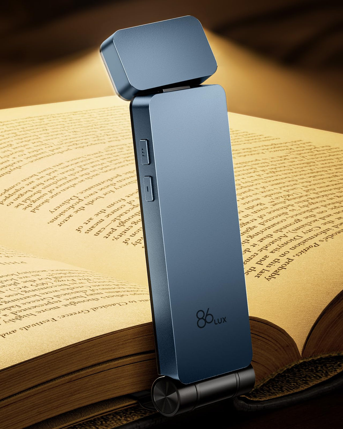86lux Book Light, Rechargeable Clip-On LED Reading Light for Bed | 3 Color Temperatures with Stepless Dimming, Ultralight Bookmark Design for Book Lovers, Grey