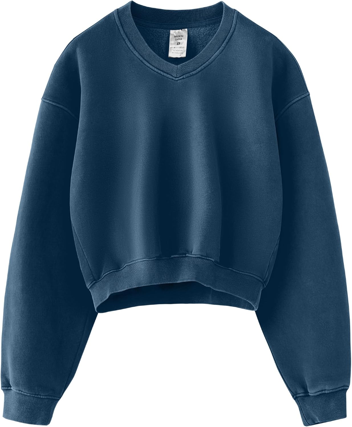 Hatant Sweatshirt for Women Acid Wash Athletic Hoodie Heritage Fleece V-neck Long Sleeve Hoodie Fleece Women Sweatshirt-18