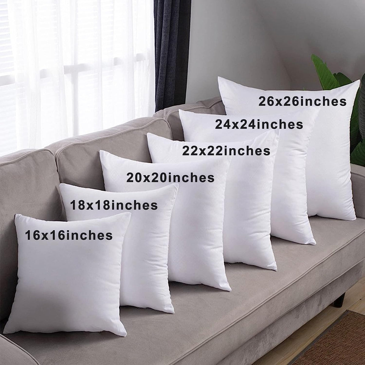 HITO 12x20 Pillow Inserts (Set of 2)- 100% Cotton Covering Down Alternative Throw Pillows White for Couch Bed Sofa