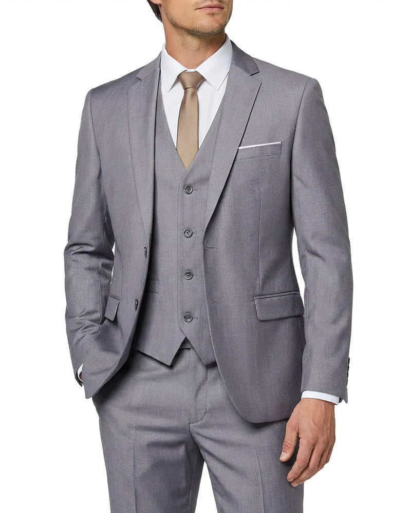 MY'S Men's 3 Piece Slim Fit Suit Set with Tie, 2 Button Blazer Jacket Vest & Pants, Business Wedding Party Prom Suit for Men-64