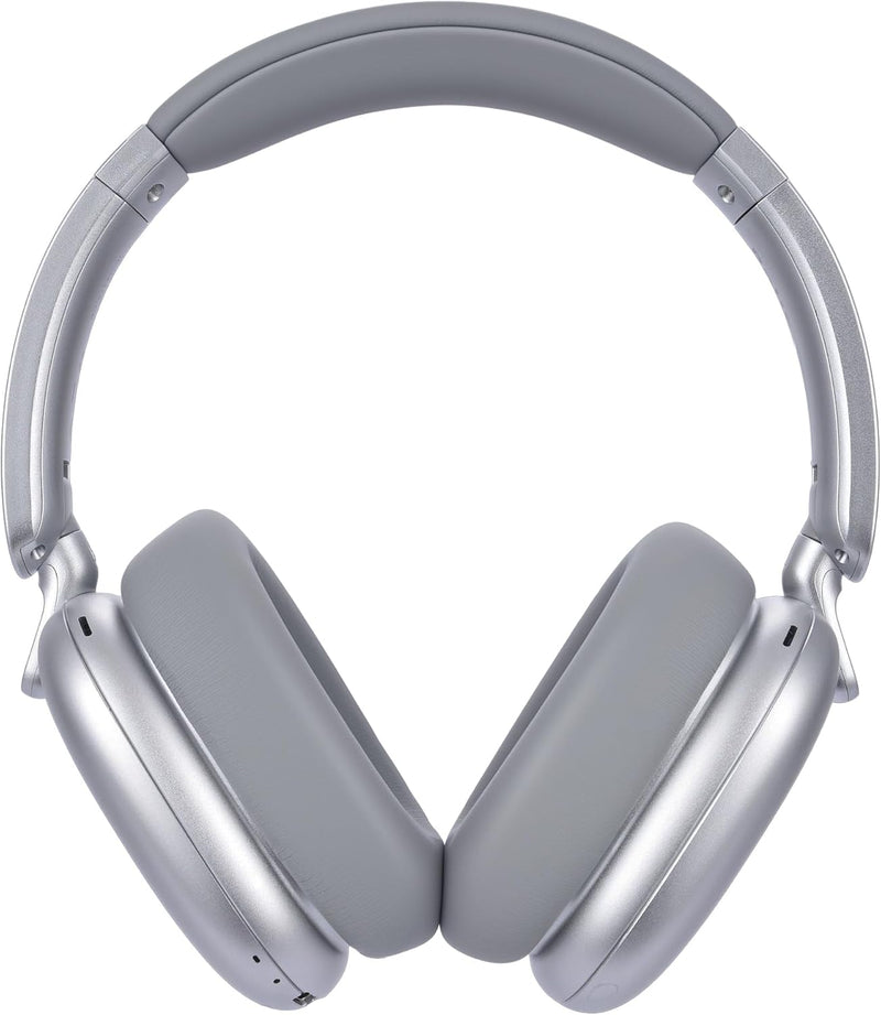 RORSOU C6 Active Noise Cancelling Headphones, Wireless Over Ear Bluetooth Headphones, 60H Playtime, Lightweight Folding Deep Bass Comfort Fit Ear Cups Headset with Mic for iPad/Travel/PC/Home Silver