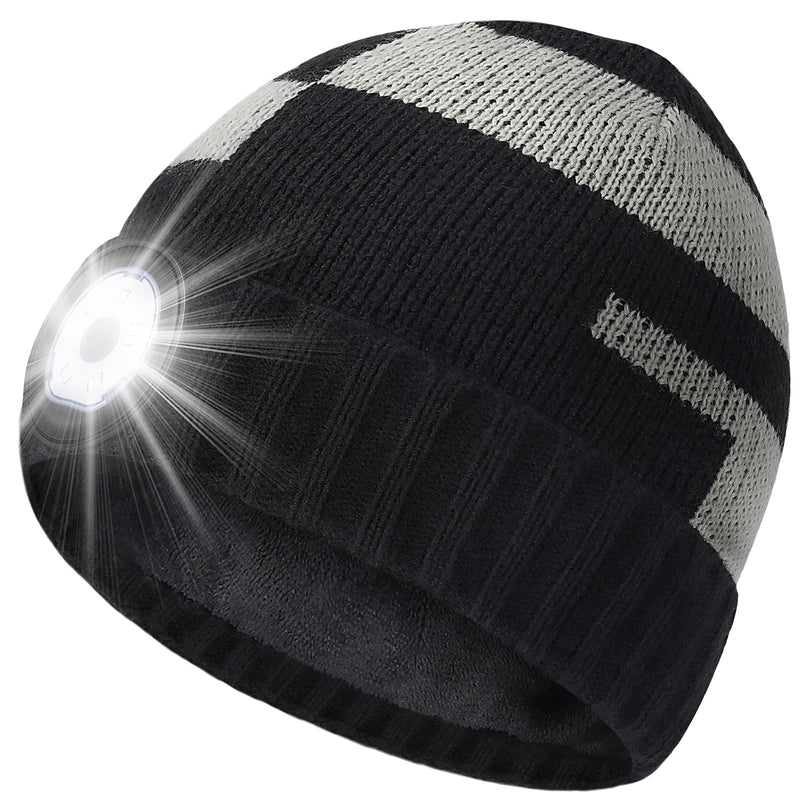 LED Beanie Hat with Light, Christmas Stocking Stuffers for Men Teens Gifts