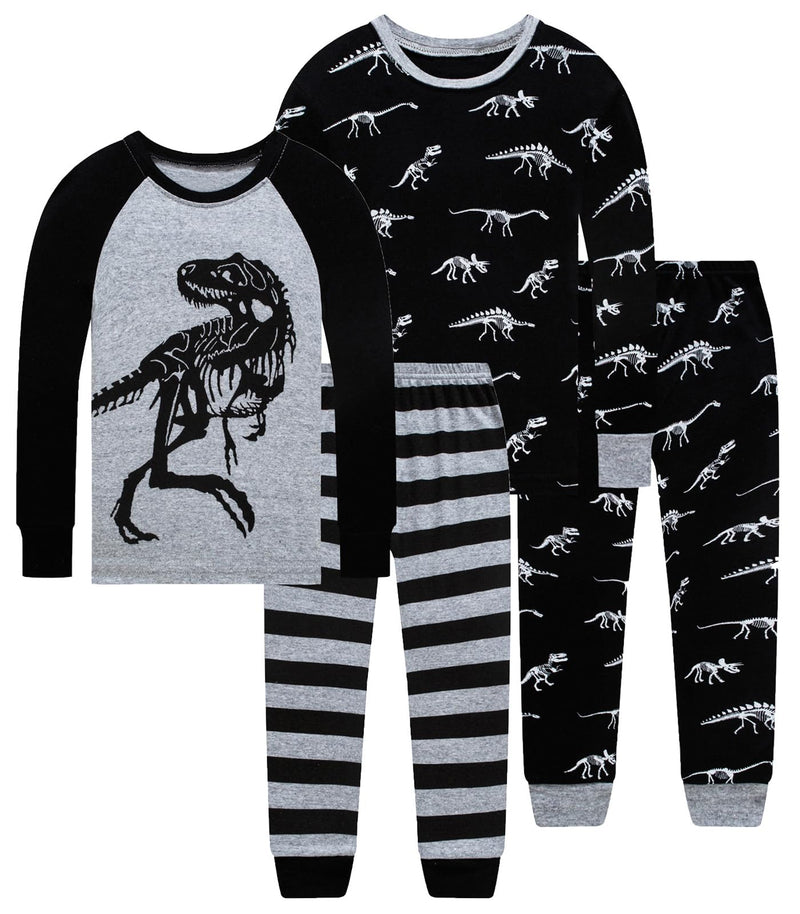 Little bety 4 Pieces Boys Pajamas Toddler Boys Long Sleeve Cotton Pjs Kids Sleepwear Sets 24Months-12Years