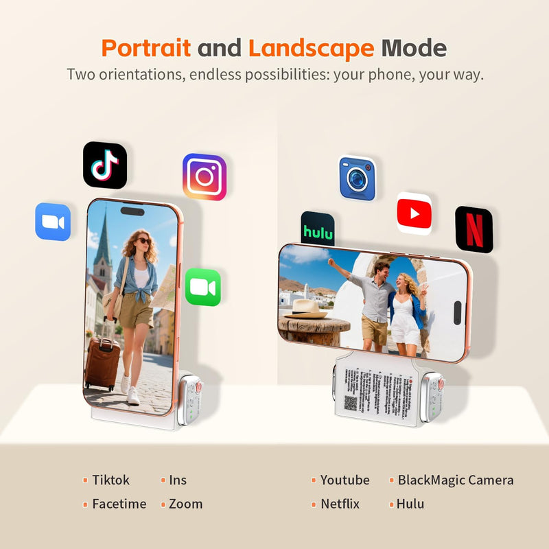 COMITOK MOCA - iPhone Camera Grip - for Native Camera Control with Removable Remote & Built-in Keychain, Magnetic Phone Camera Grip No Need App Support iOS26/17/18, Fun Shot Magnetic Grip with 1/4 Nut