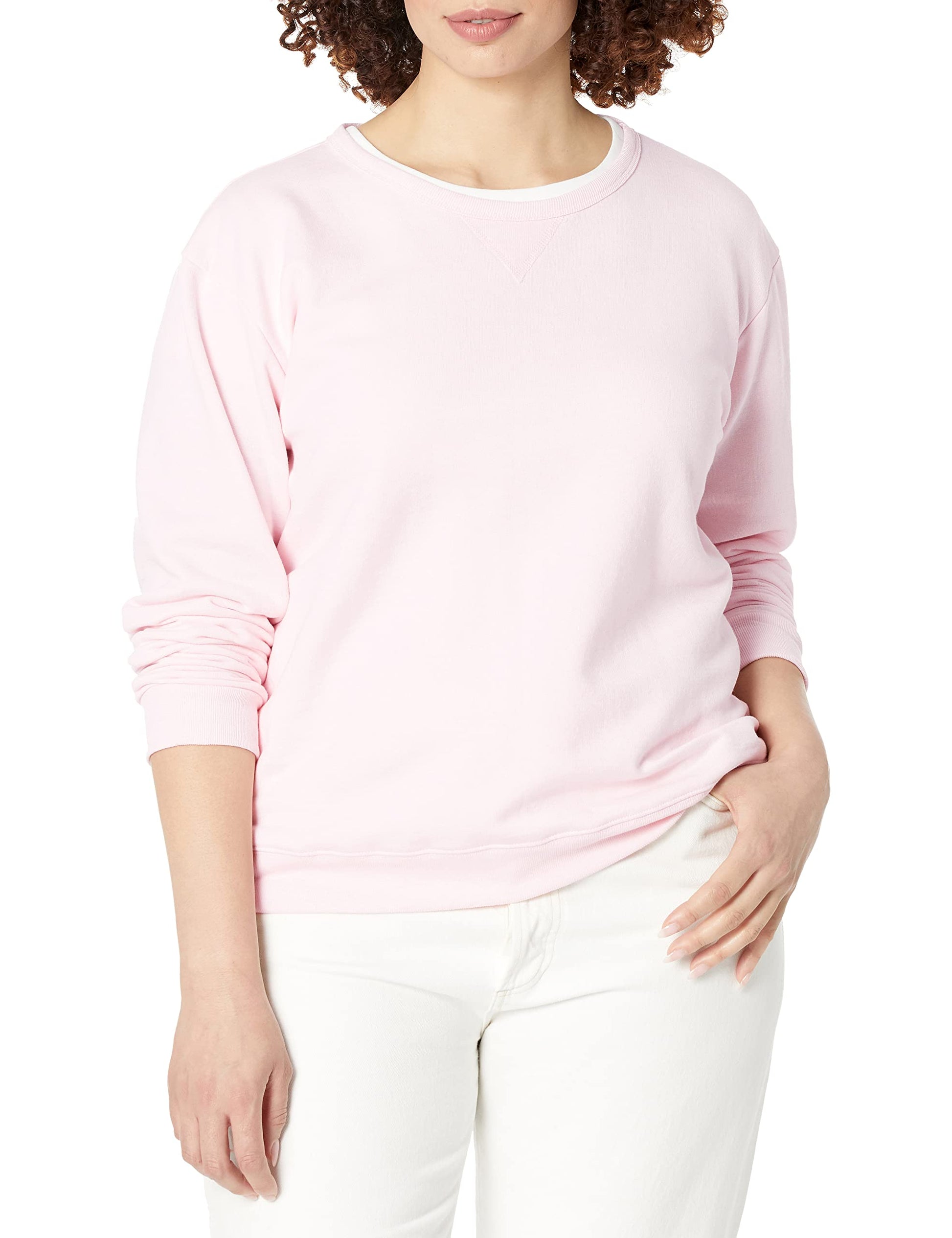Hanes womens Crewneck Sweatshirt, Ecosmart Fleece Pullover With V-notch, Sweatshirt for Women-46
