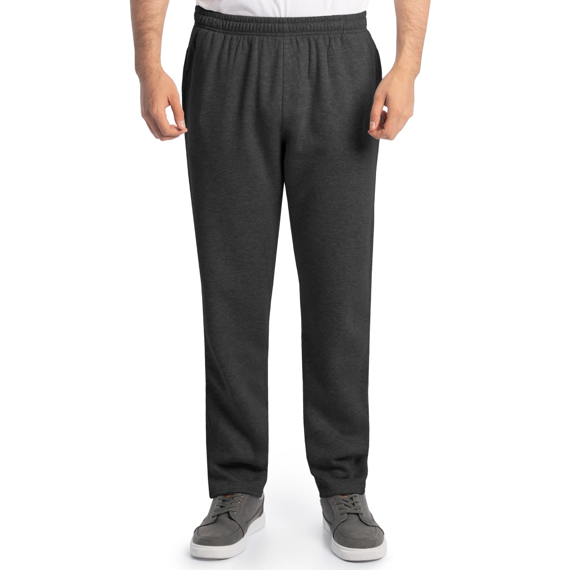 Fruit of The Loom Mens Eversoft Fleece Open Bottom Sweatpants with Pockets, Relaxed Fit, Moisture Wicking, Breathable