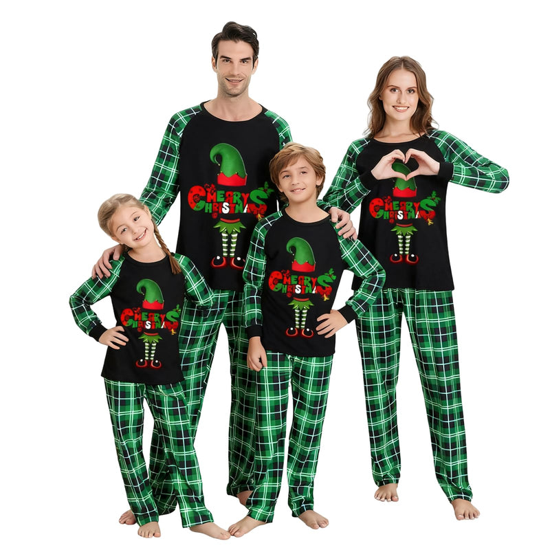lohill Christmas Pajamas for Family, Womens Sanda Claus Snow Print Xmas Pjs Pajamas matching christmas pjs