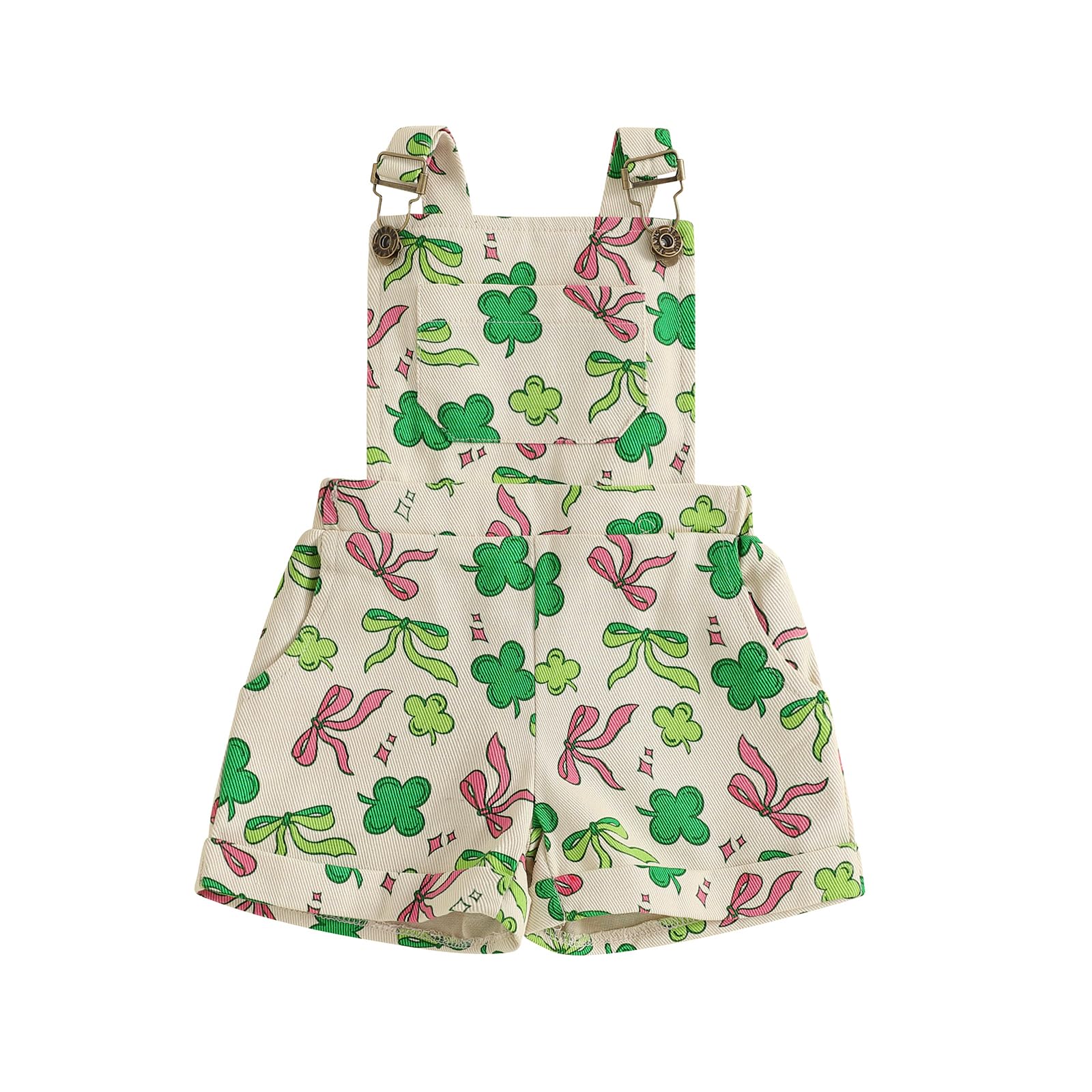 Ayalinggo St Patricks Baby Girl Boy Outfit Toddler St Patricks Lucky Clover Overalls Jeans Shorts Summer Clothes Clothing