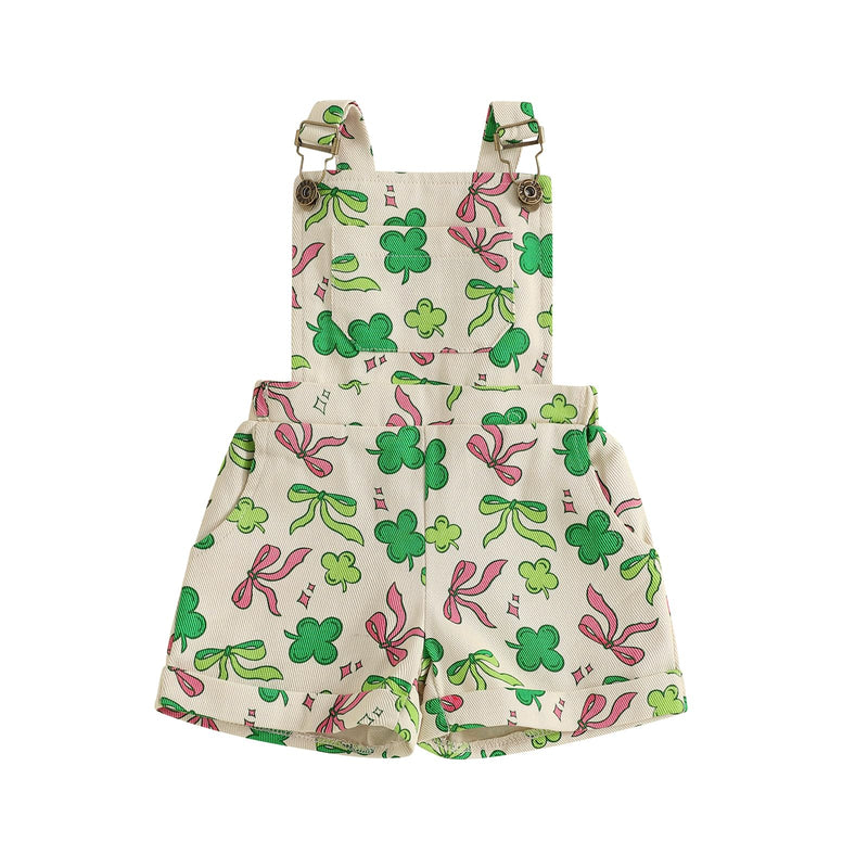 Ayalinggo St Patricks Baby Girl Boy Outfit Toddler St Patricks Lucky Clover Overalls Jeans Shorts Summer Clothes Clothing
