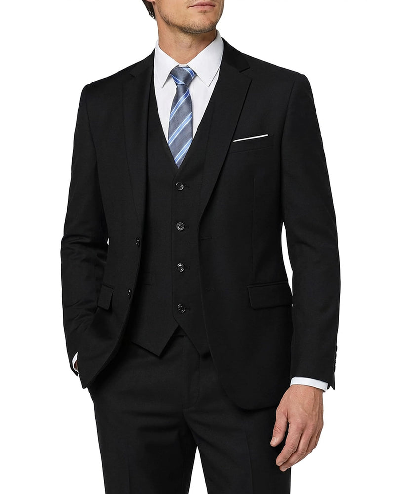 MY'S Men's 3 Piece Slim Fit Suit Set with Tie, 2 Button Blazer Jacket Vest & Pants, Business Wedding Party Prom Suit for Men-16