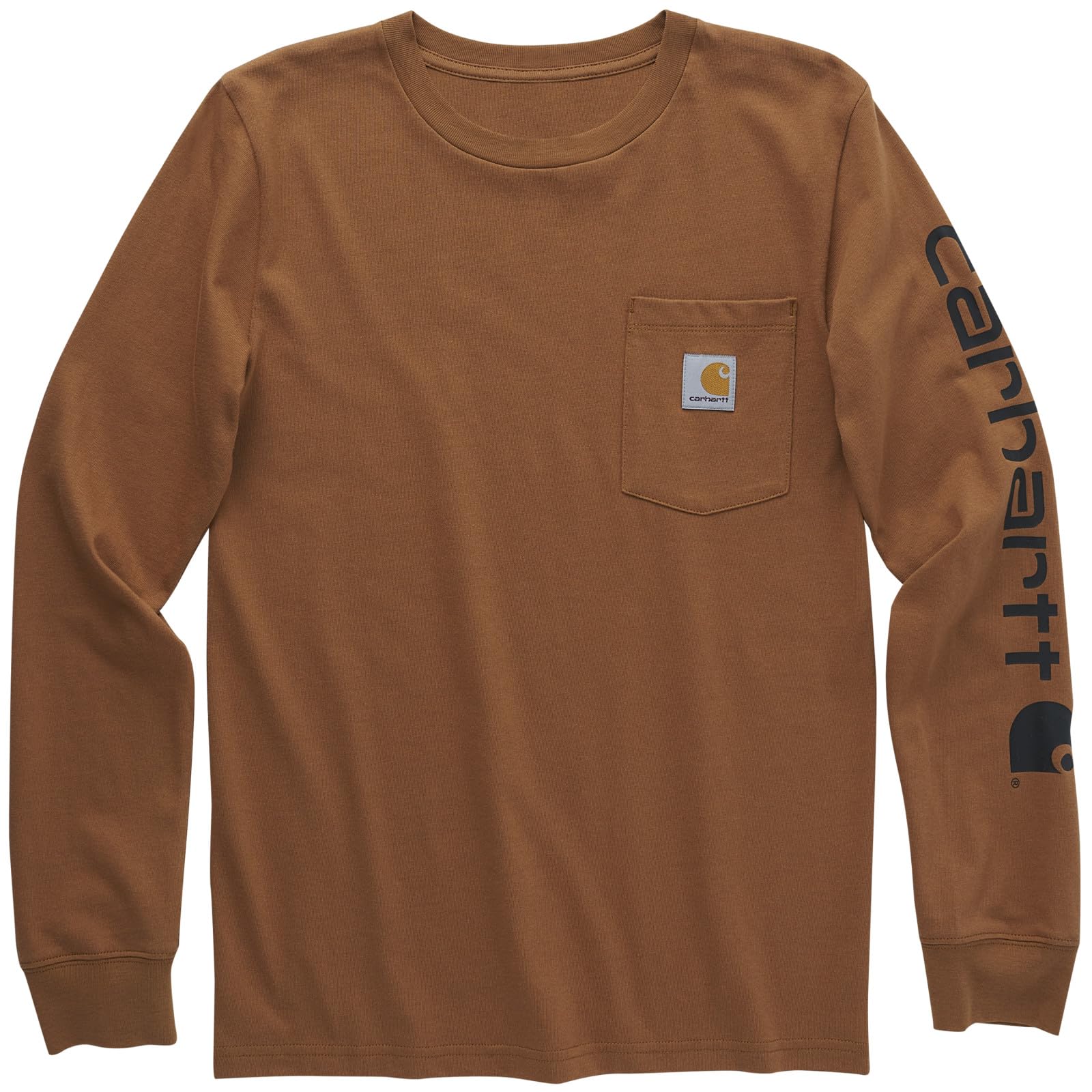 Carhartt Boys' Long-Sleeve Logo Sleeve Pocket T-Shirt
