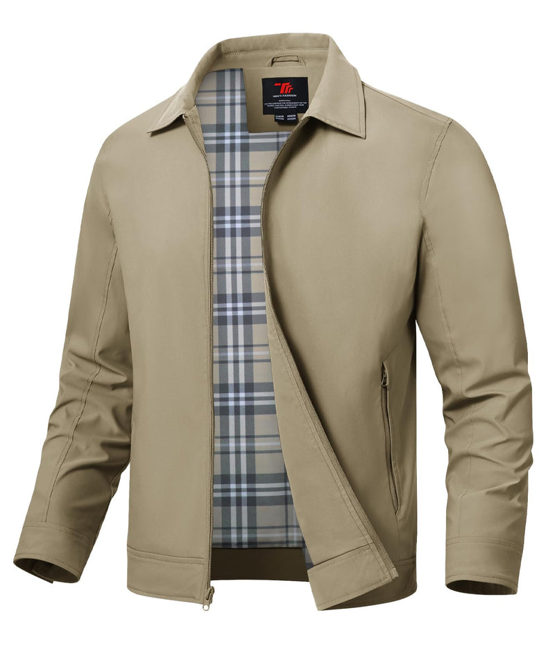 TBMPOY Mens Lightweight Jackets Light Windbreaker Full Zip Casual Work Jacket Golf Business Fall Track Coat with Pockets-77