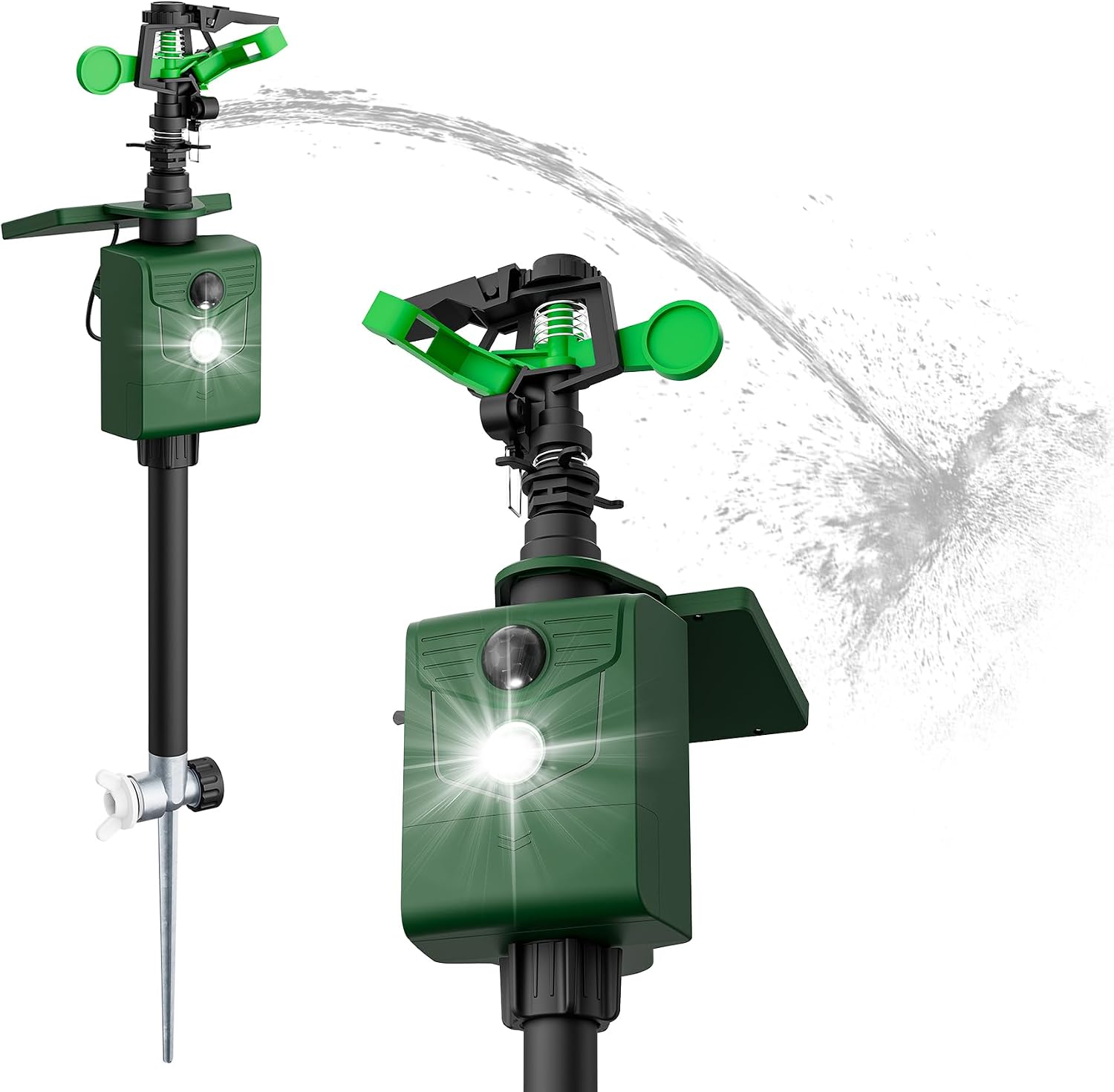 Solar Motion Sensor Deer Repellent Sprinkler Animal Deterrent Repeller with Motion Activated Sprinklers 1 Pack for Animal Flashing Lights Dog Cat Squirrel for Lawn Garden Farmland