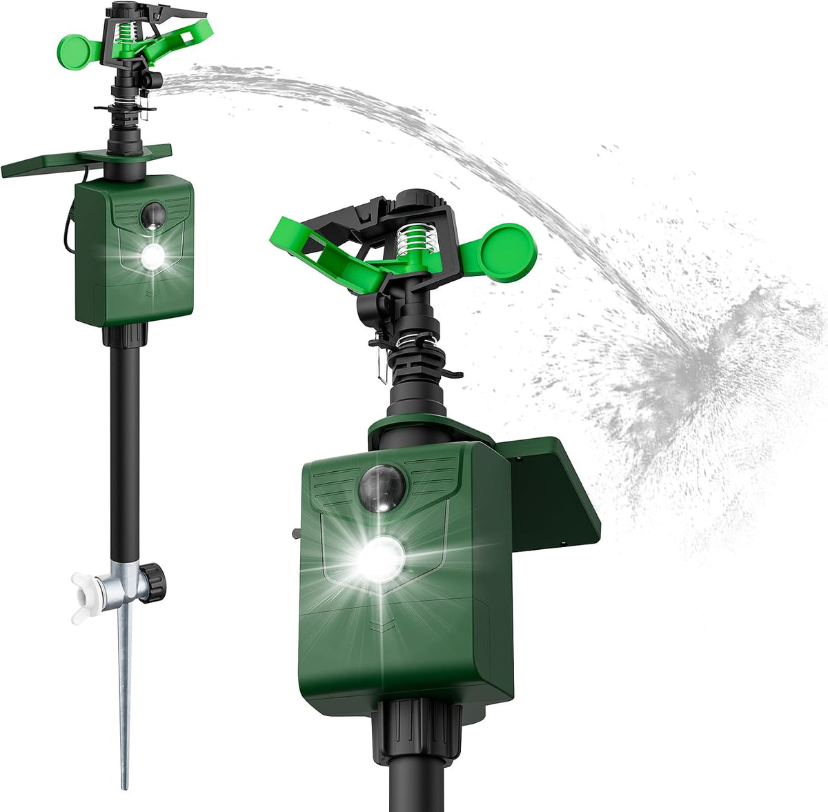 Solar Motion Sensor Deer Repellent Sprinkler Animal Deterrent Repeller with Motion Activated Sprinklers 1 Pack for Animal Flashing Lights Dog Cat Squirrel for Lawn Garden Farmland