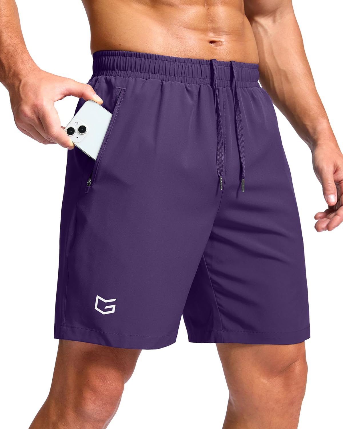 G Gradual Men's Athletic Running Shorts with Zipper Pockets Quick Dry 7"/ 5"/ 9" Workout Gym Shorts for Basketball Hiking-80