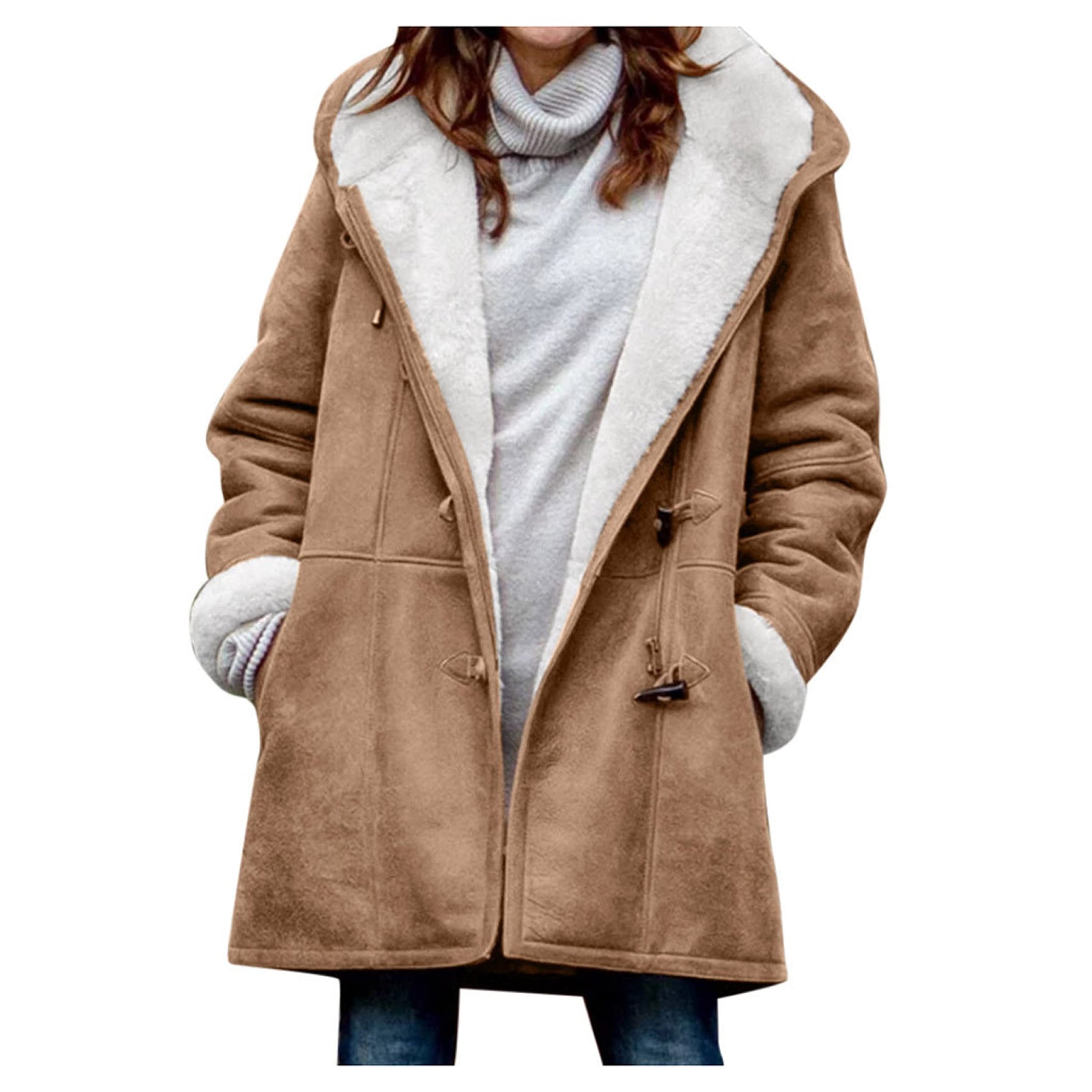 AI'MOURI Sherpa Fleece Outerwear Overcoat Women-12