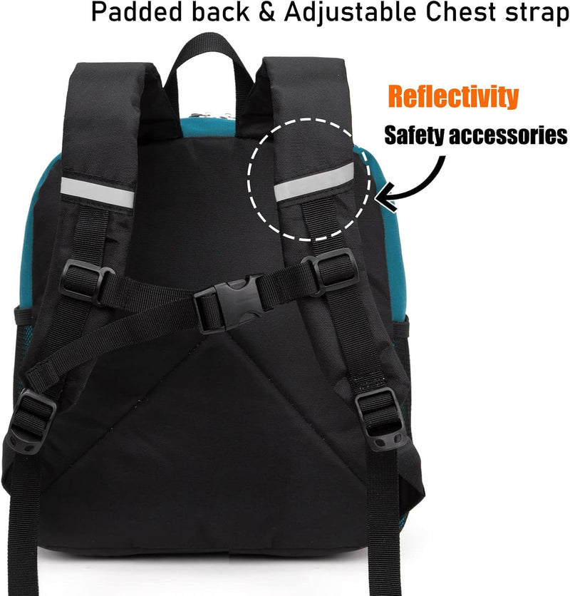 Toddler Kids Backpack for Boys or Girls, Green Blue, 12 Inch