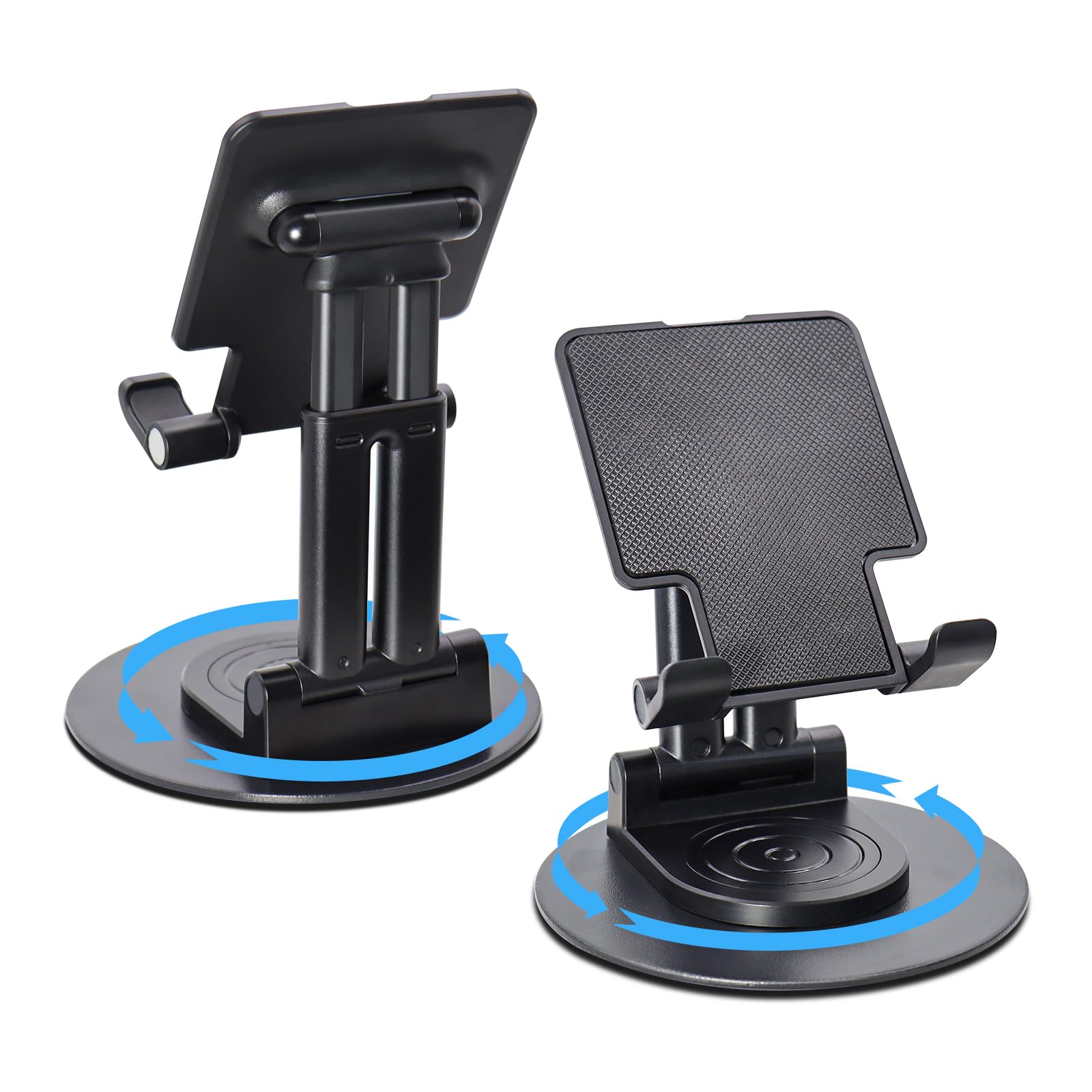 360°Rotating Phone Holder for Desk, Portable & Foldable Cell Phone Stand for Office & Kitchen, Adjustable Tablet Stand for All Mobile Phones, iPhone, iPad, Nintendo Switch (Metal Purple)