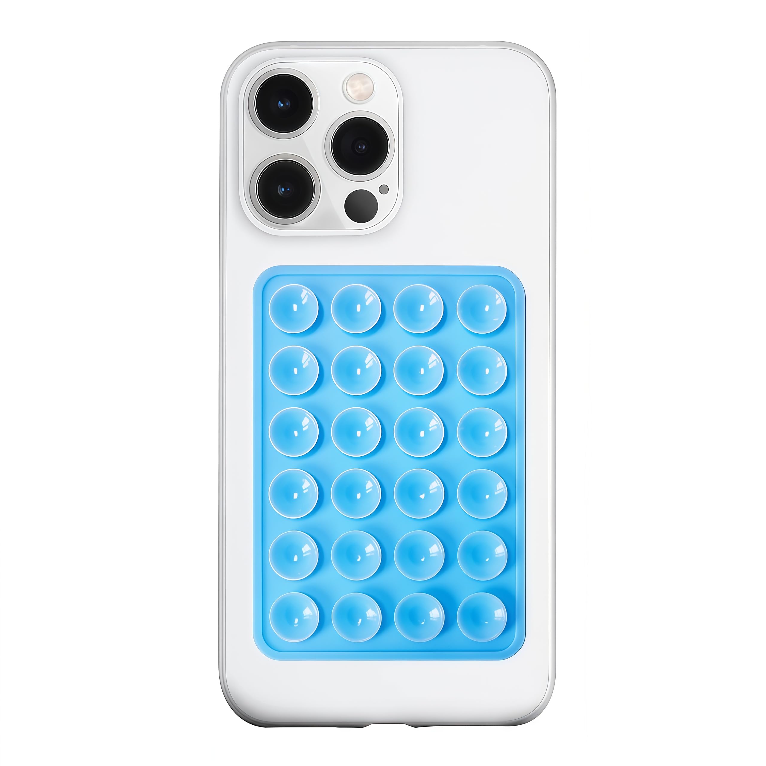 Silicone Suction Phone Case Mount, Silicon Adhesive Phone Accessory for Smartphones, Hands-Free Mirror Shower Phone Holder for Selfies, Tiktok Videos (Light Pink)