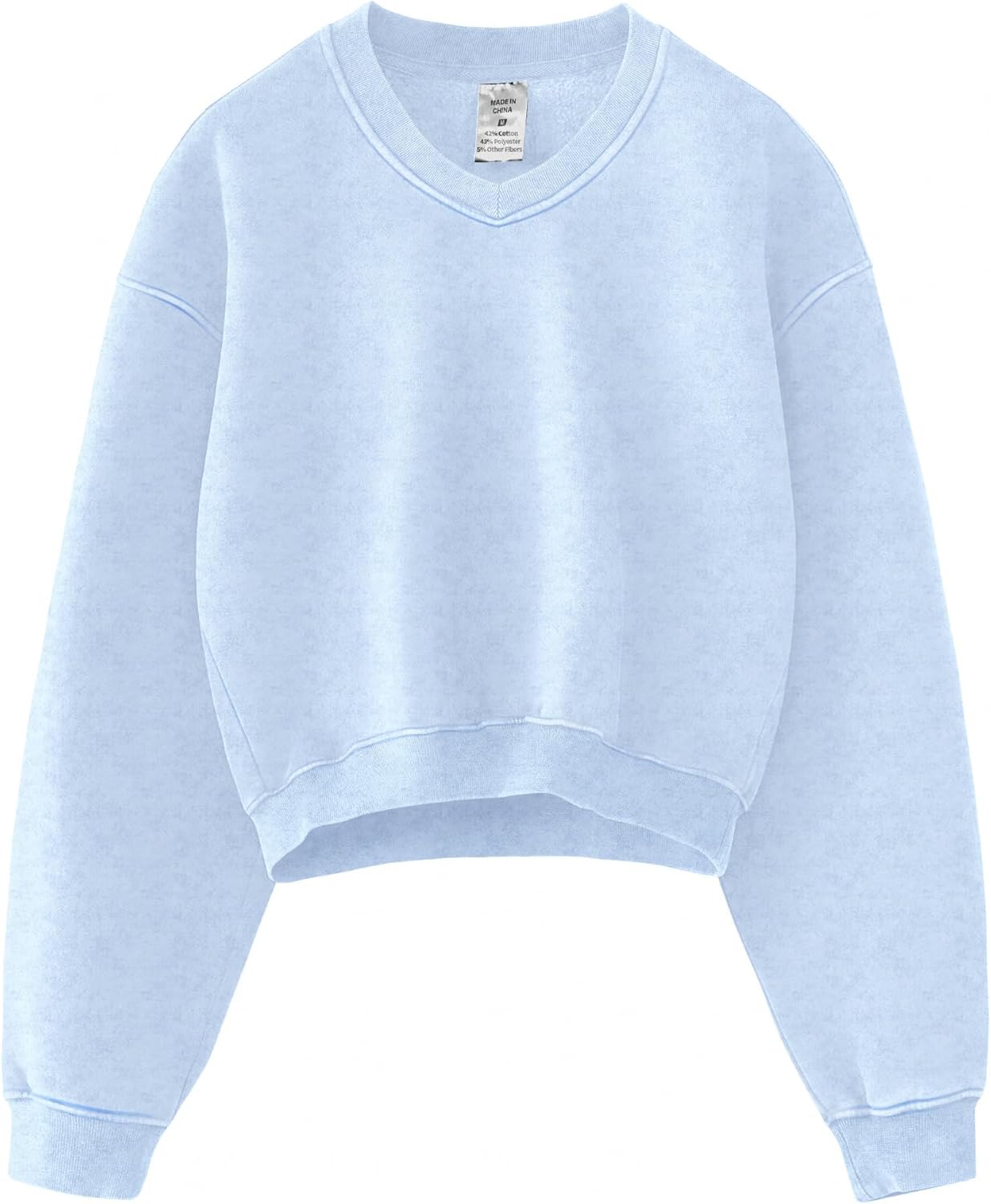 Hatant Sweatshirt for Women Acid Wash Athletic Hoodie Heritage Fleece V-neck Long Sleeve Hoodie Fleece Women Sweatshirt-17