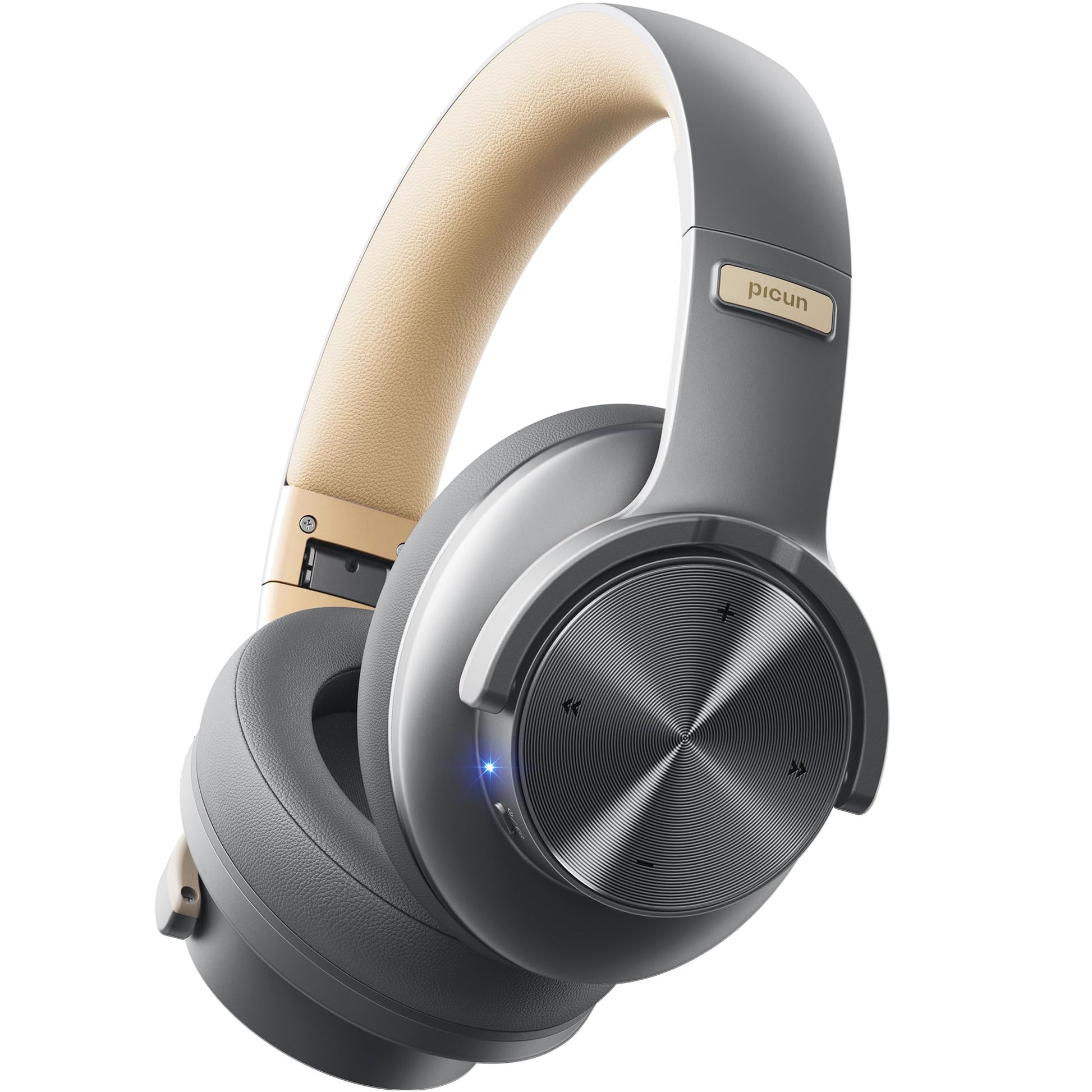 Picun B8 Bluetooth Headphones, 120H Playtime Headphone Wireless Bluetooth with 3 EQ Modes, Low Latency, Hands-Free Calls, Over Ear Headphones for Travel Home Office Cellphone PC Black