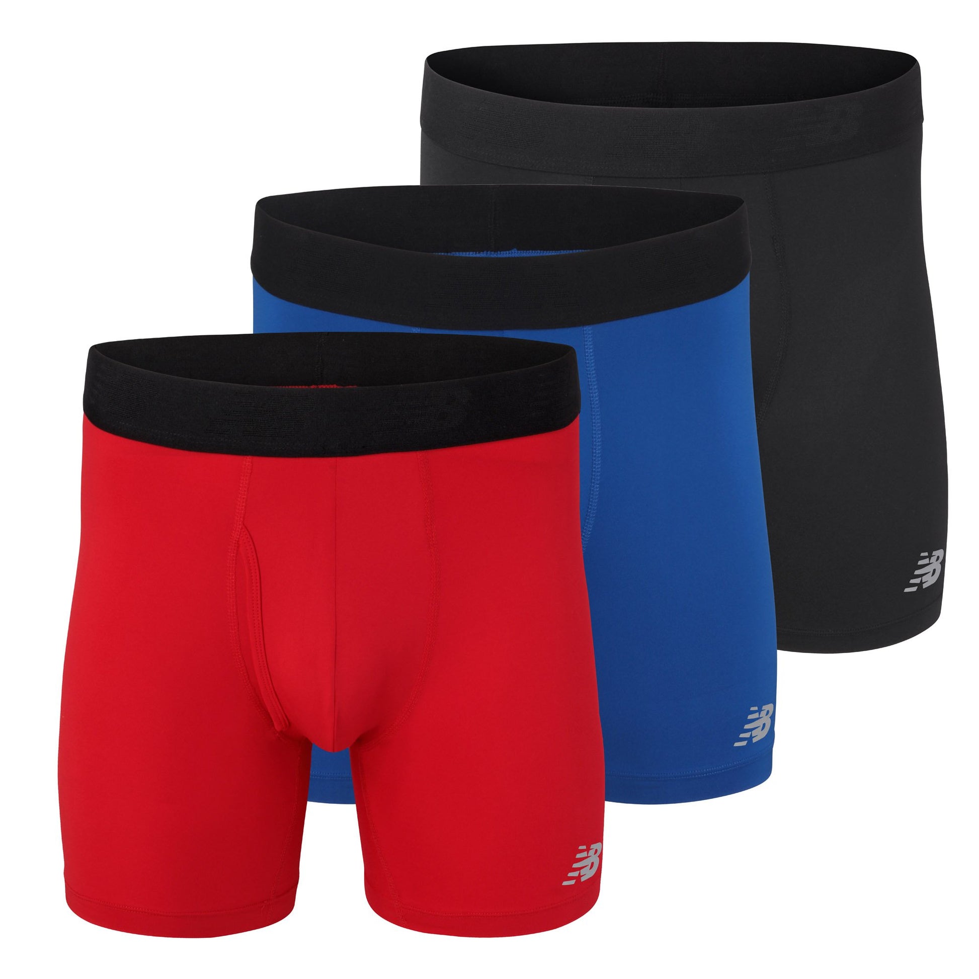 New Balance Men's Performance Boxer Briefs with Fly, Breathable Stretch Underwear, Moisture Wicking, Soft Waistband (3 Pack)-60