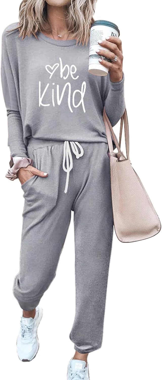 PRETTYGARDEN Women Fall 2 Piece Lounge Outfit Long Sleeve Tops High Waisted Jogger Pants Set Spring Travel Clothes Tracksuit-56
