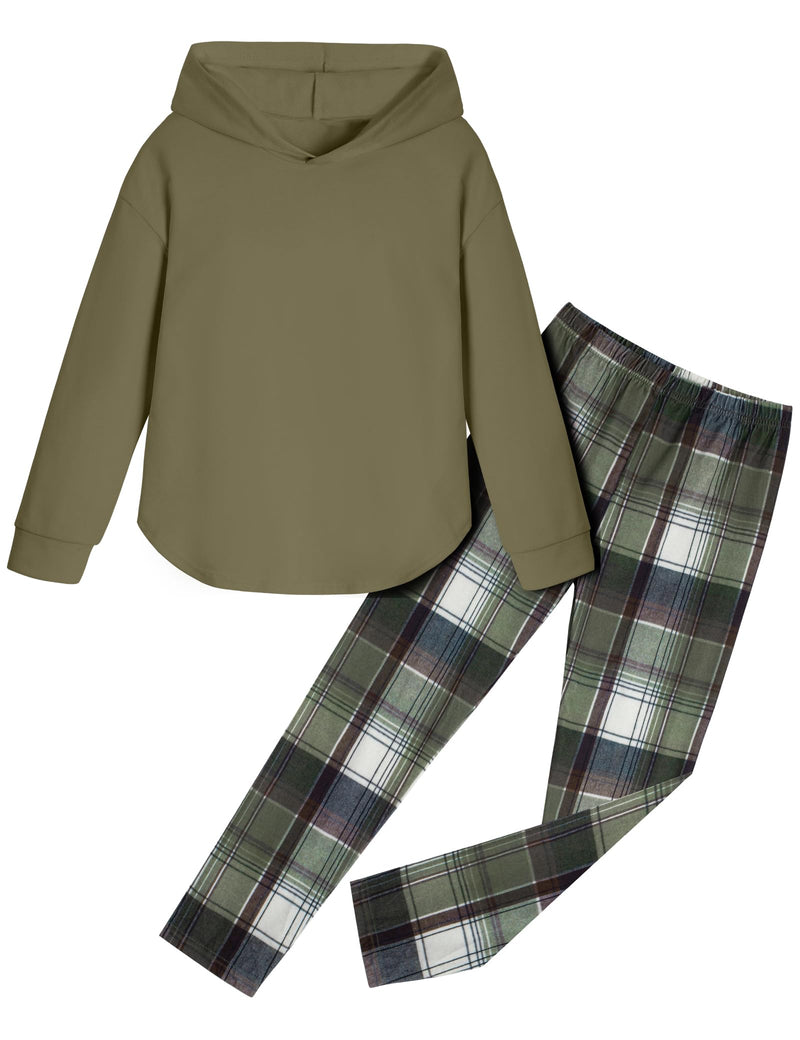 Fuermos Girls Clothes Sets Hooded Sweatshirt and Plaid Pants 2 Piece Girls Fall Outfits 6-14 Years-20