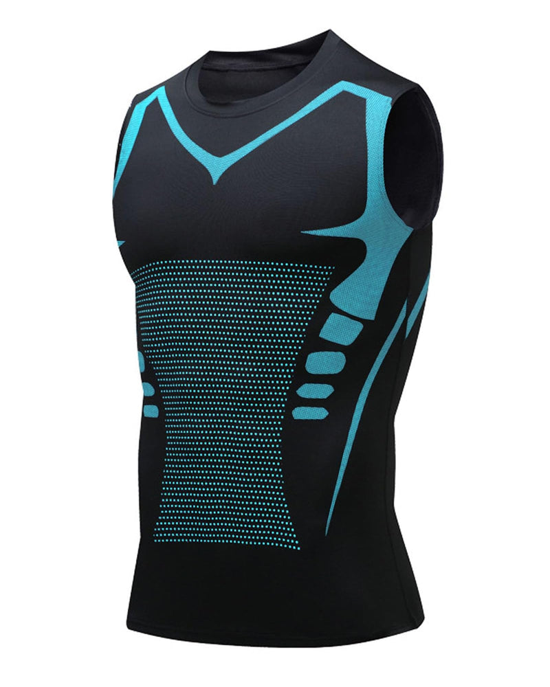 Compression Shirt Men Slimming Body Shaper Vest Crewneck Workout Shirts Tummy Control Undershirts-44