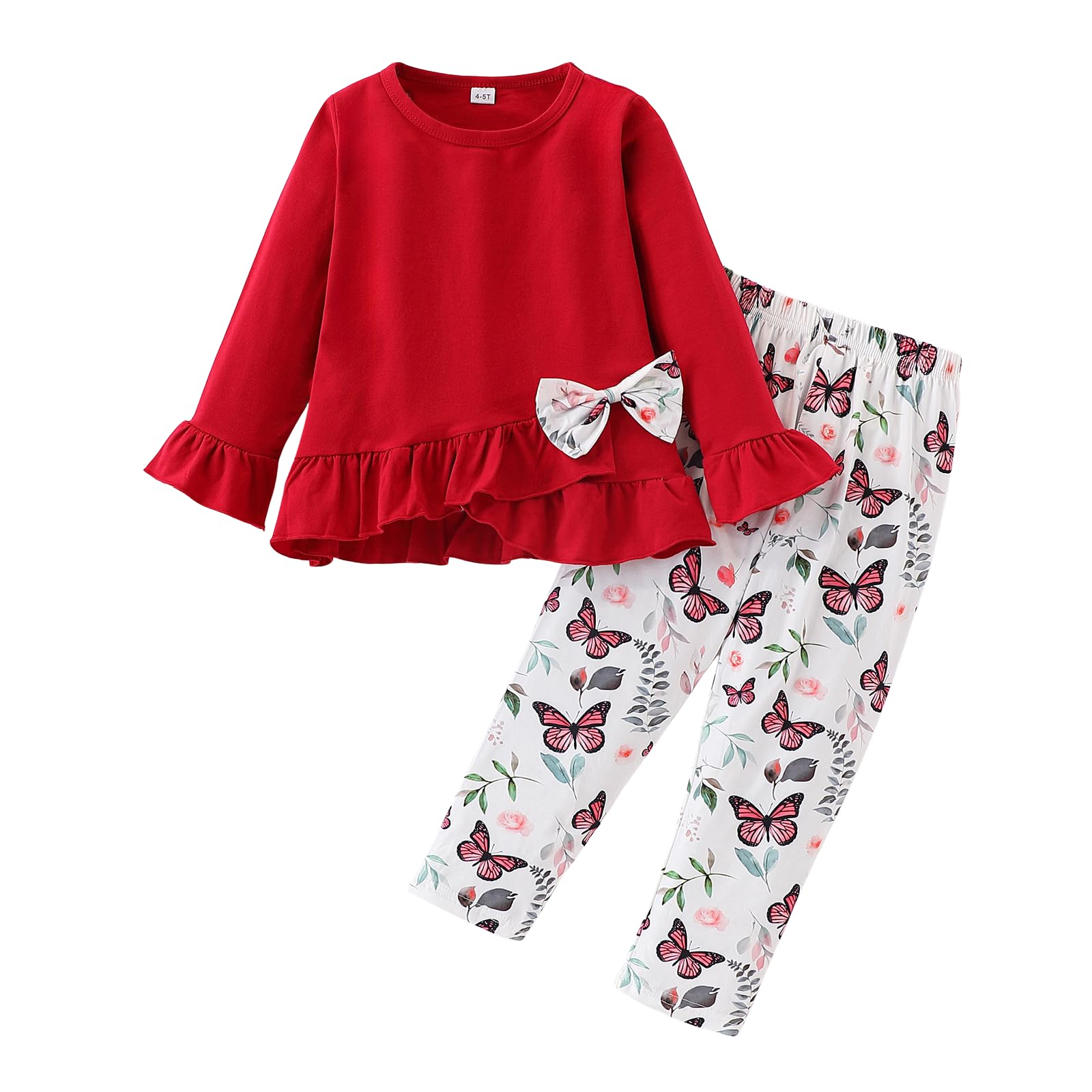 Azmxynol Girls Clothes 2 Piece Outfit Ribbed T-Shirt Top + Cargo Pants, Girls Fall Clothing Set, Sizes 5-16 Years